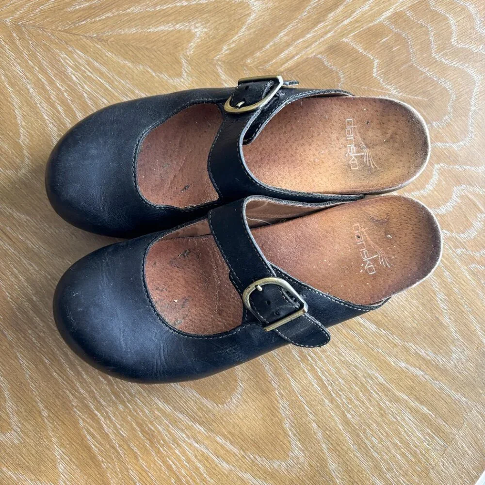 Dansko Martina Mule Black Leather Clogs - Picture 2 of 9